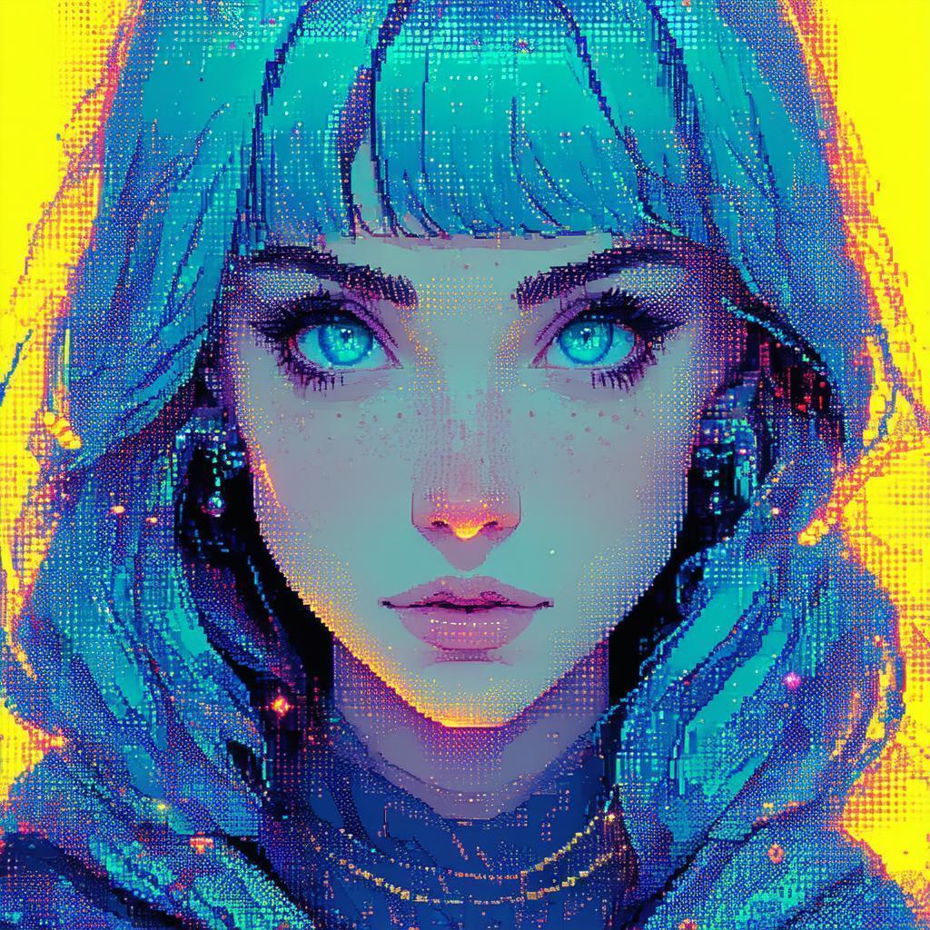 Glowing Pixel Portrait of Alice Jane Baxter