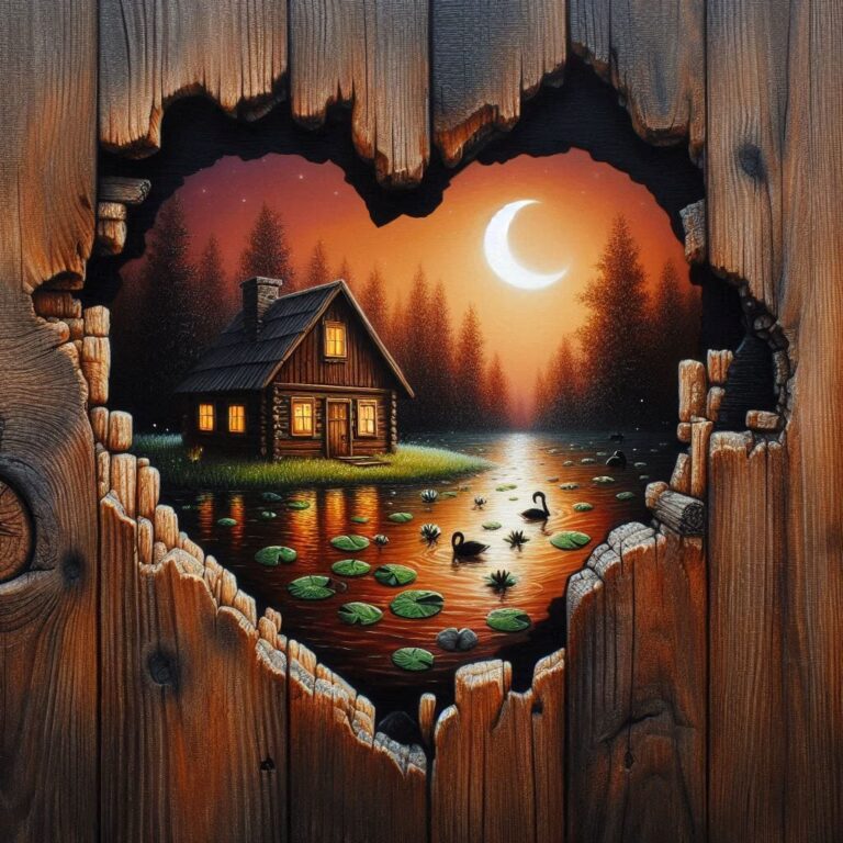 Rustic Heart-Shaped Burn Hole Art