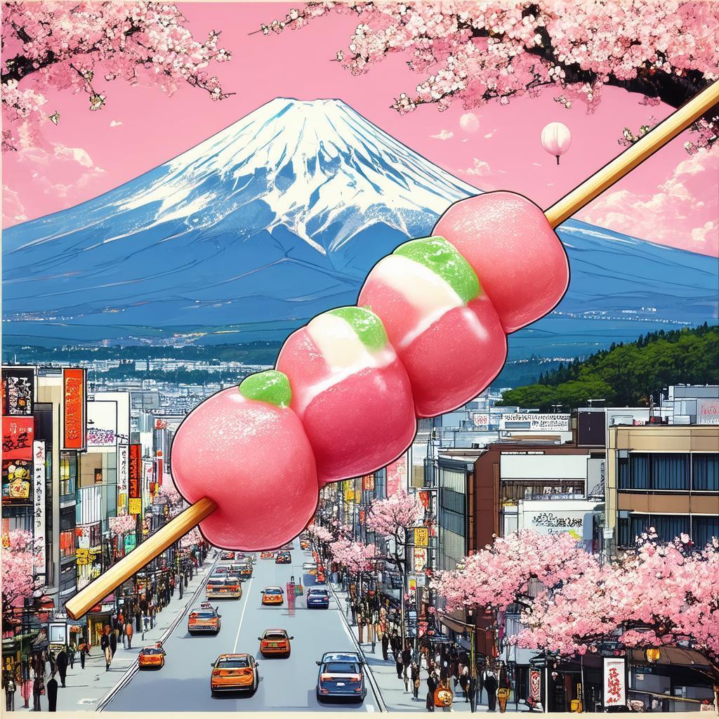 Hanami Dango Ad With Cherry Blossoms