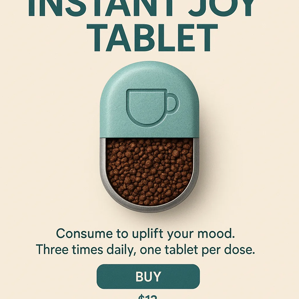 Headline (large Font): Instant Joy Capsule A Pill Featuring