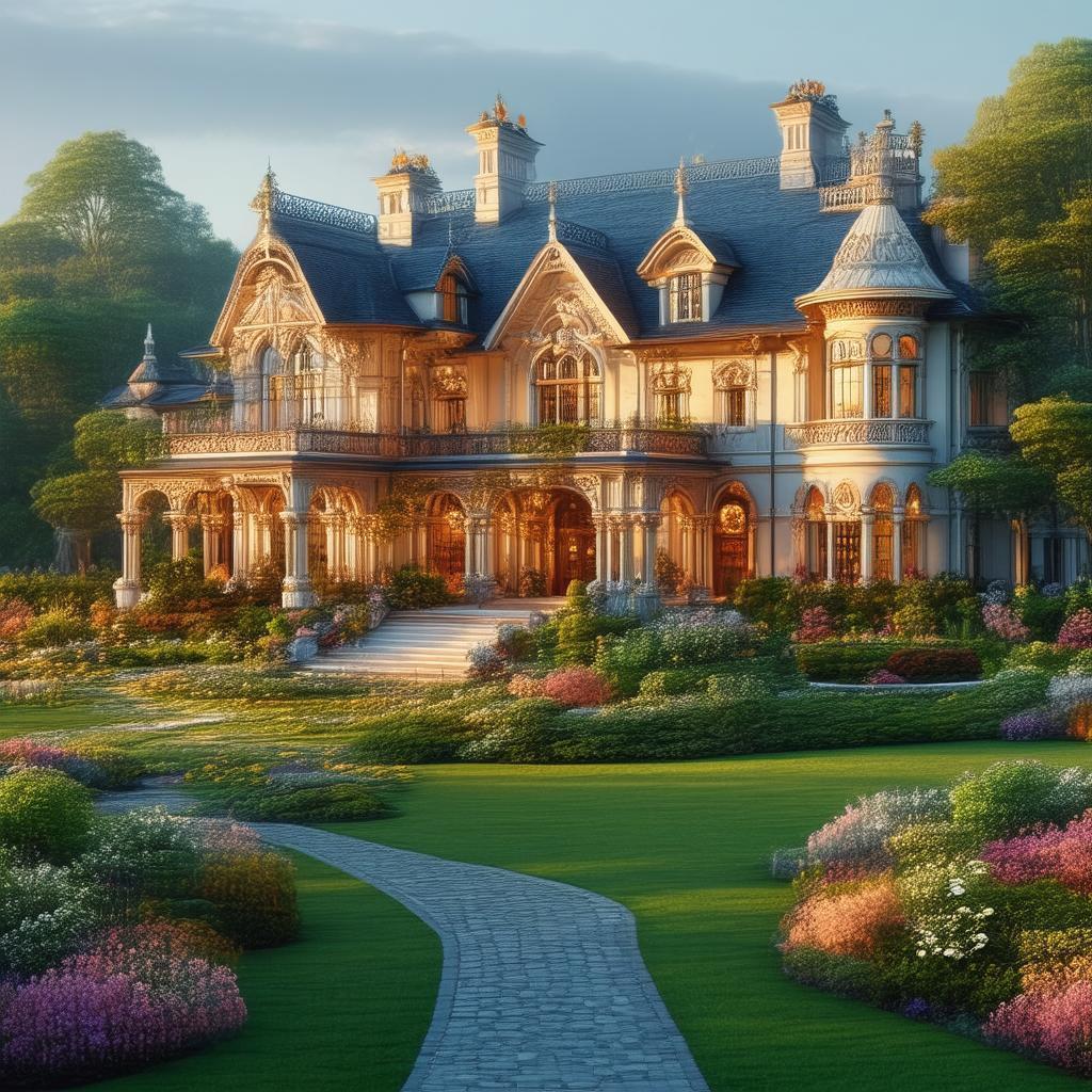 Golden Hour Country Mansion in Volumetric 3D