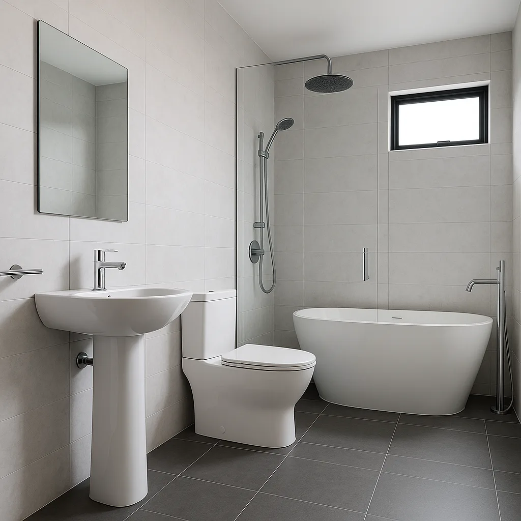 Contemporary Bathroom Showcasing a Freestanding Tub