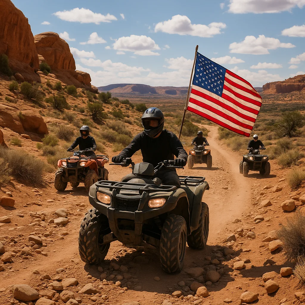 ATVs Driving on a Rocky Dirt Trail