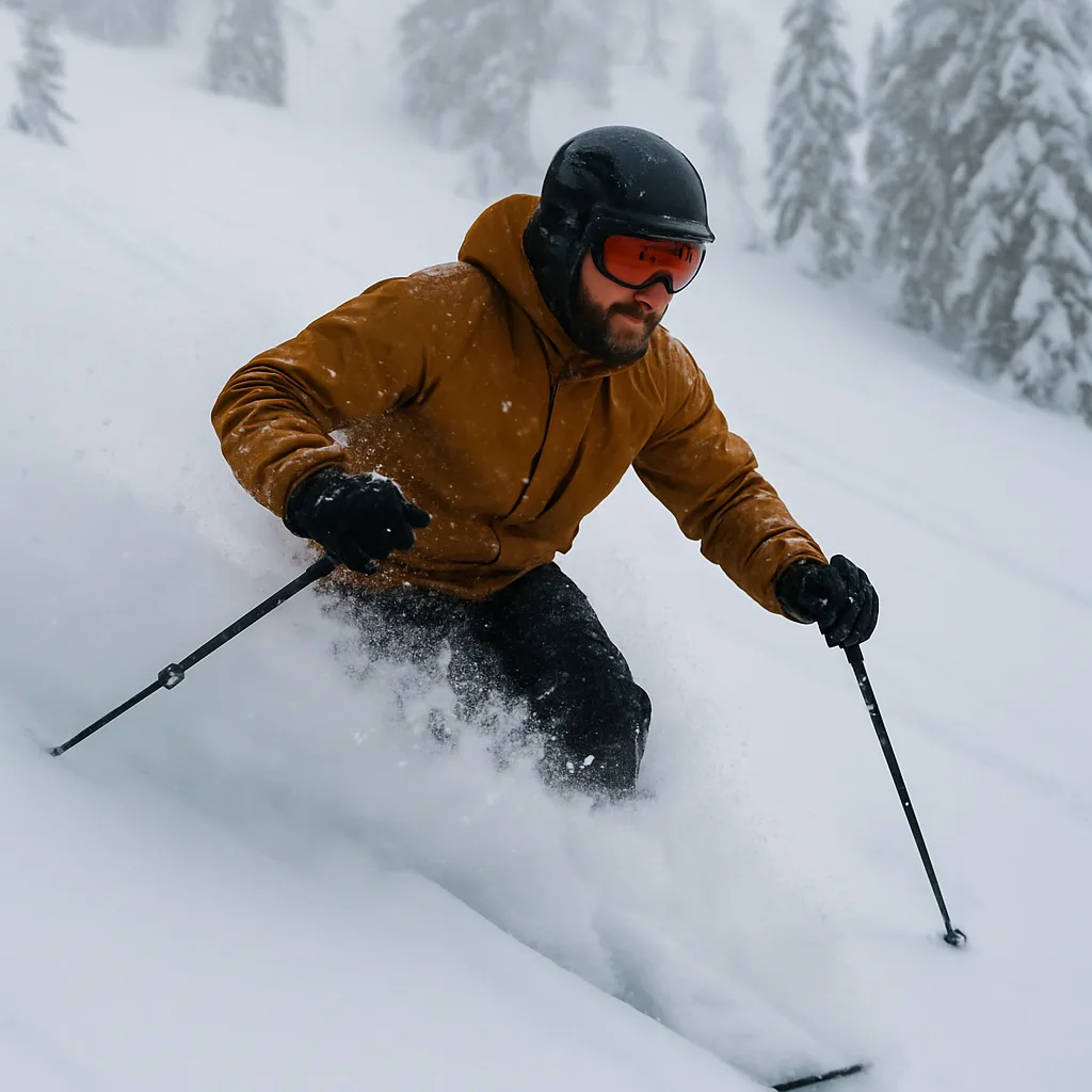 Man Effortlessly Skiing Down a Pristine