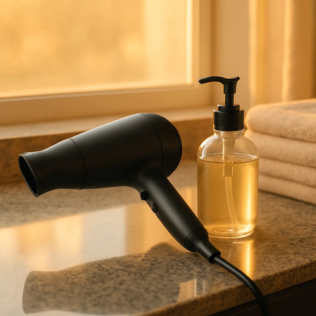 On a Sleek Granite Bathroom Countertop