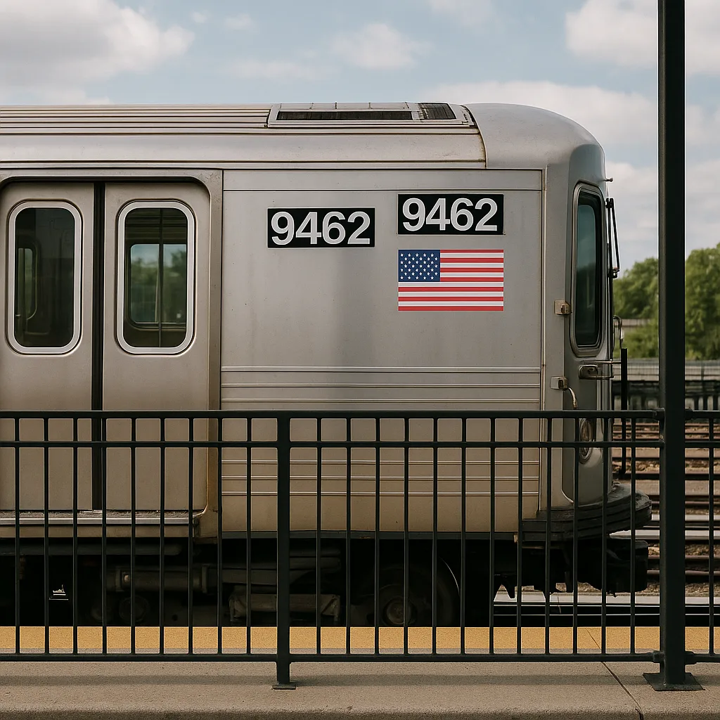 Silver Subway Train Labeled "9462"