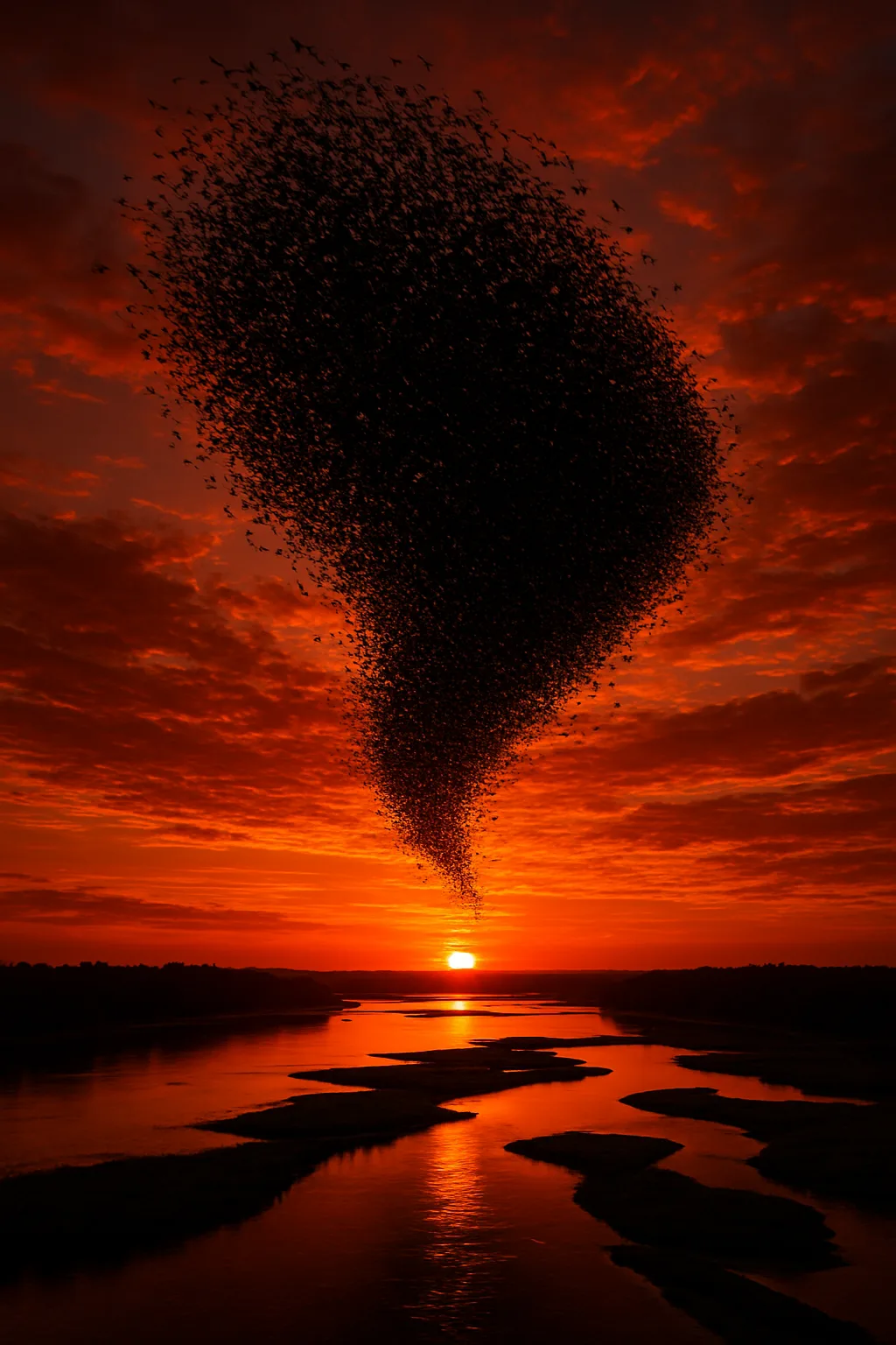 Thousands of Migrating Birds Form a Massive