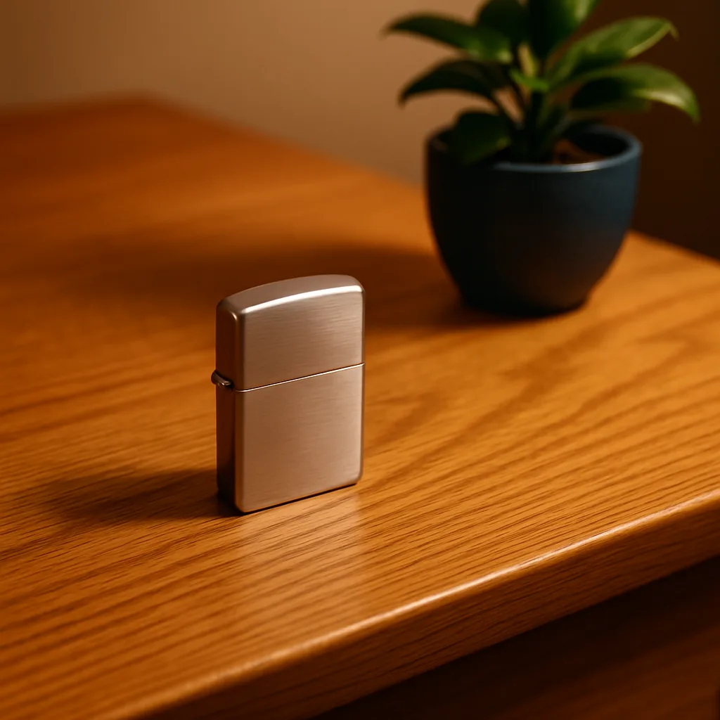 Placed on a Polished Oak Desk Is a Sleek