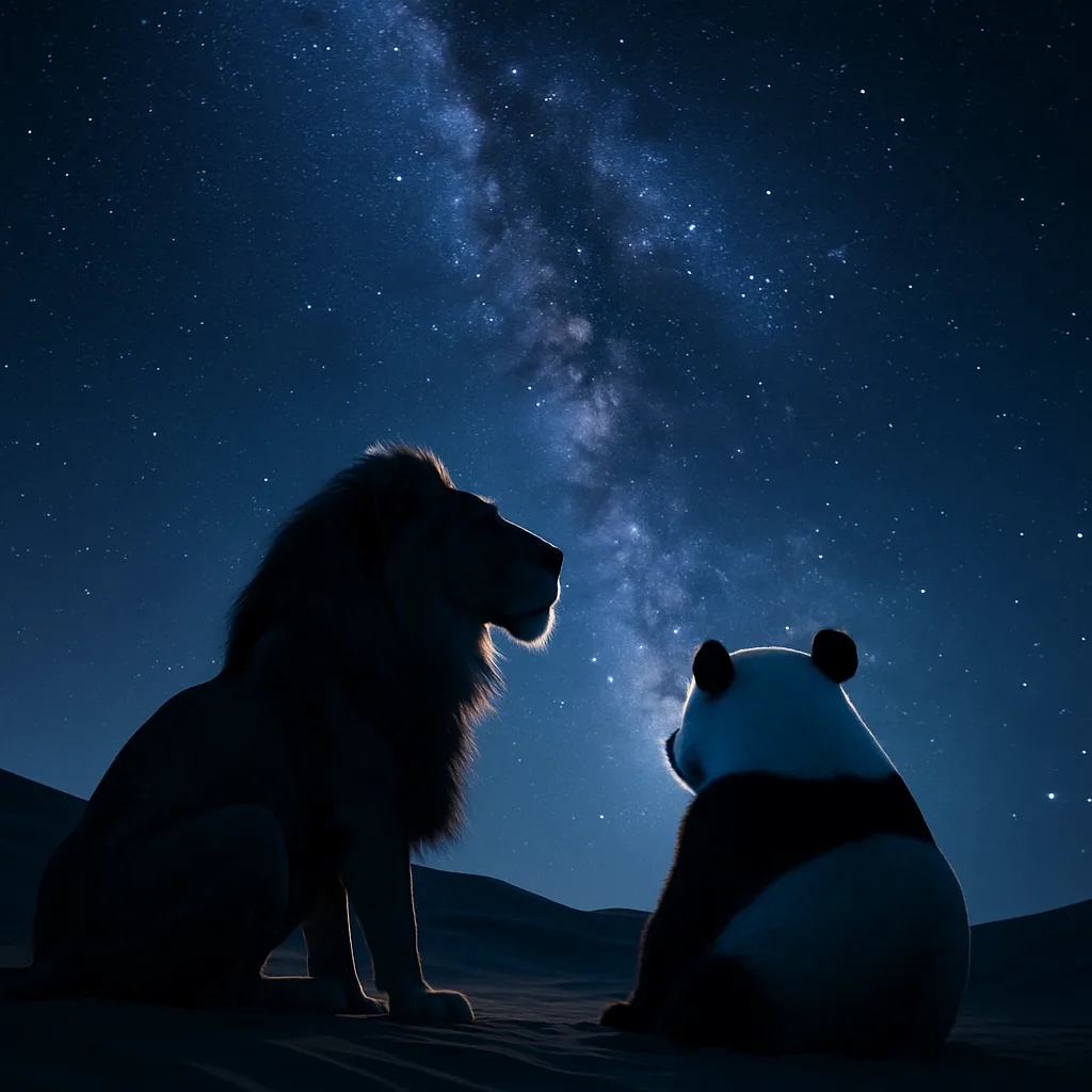 Lion and Giant Panda