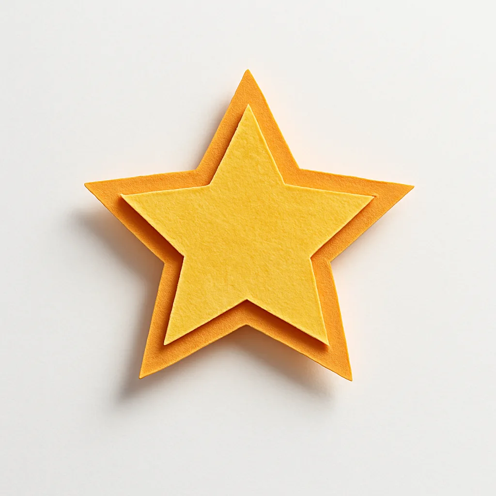 Handcrafted "🌟" Fashioned from Colorful Layers of Cut Paper Sits