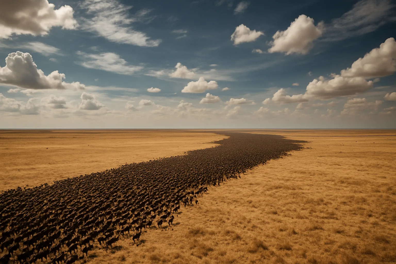 Massive Herd of Wildebeest