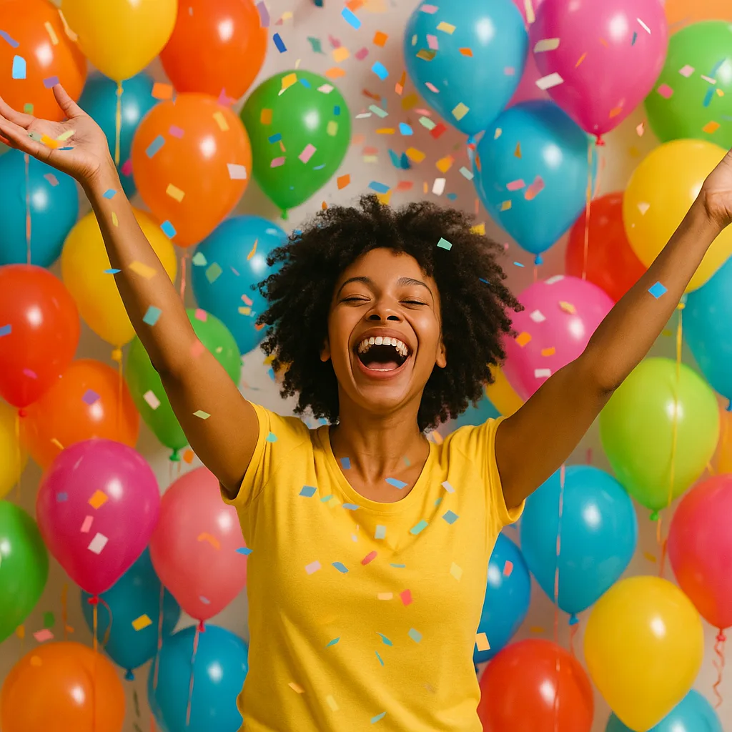 Amid a Lively Array of Colorful Balloons