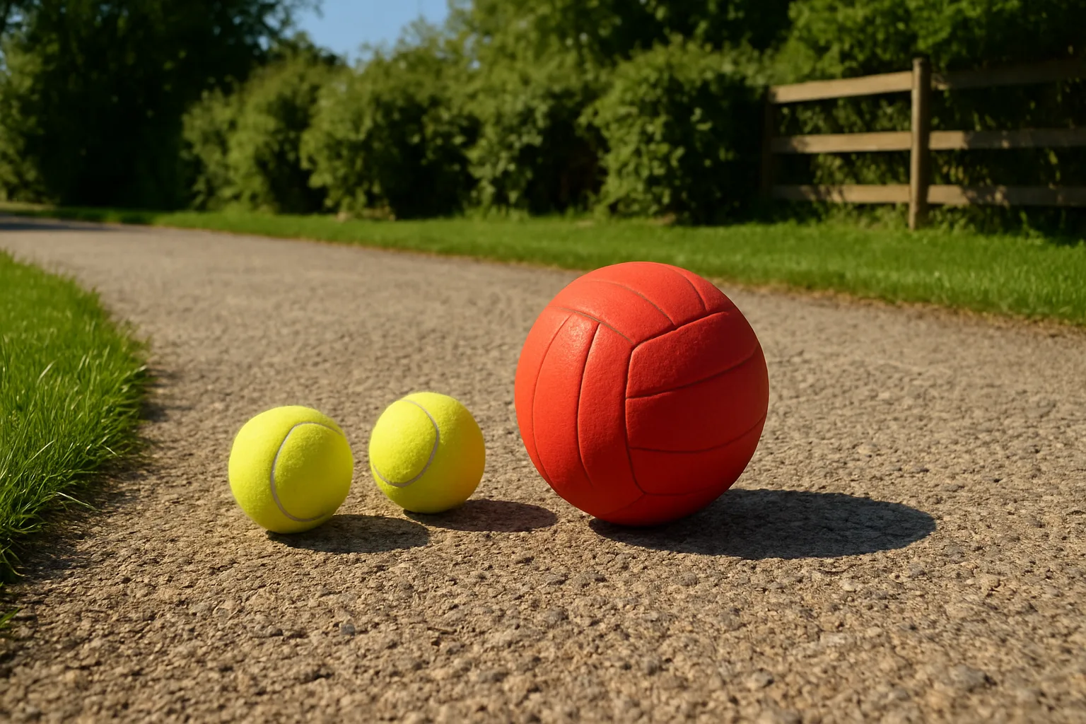 Brightly Lit Setting Reveals a Gravel Driveway