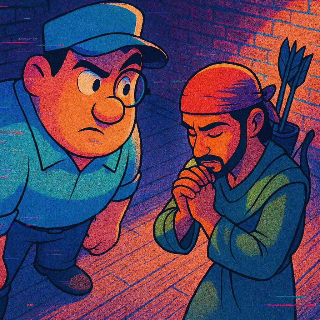 Disney-Pixar Animation-style Giant Service Worker