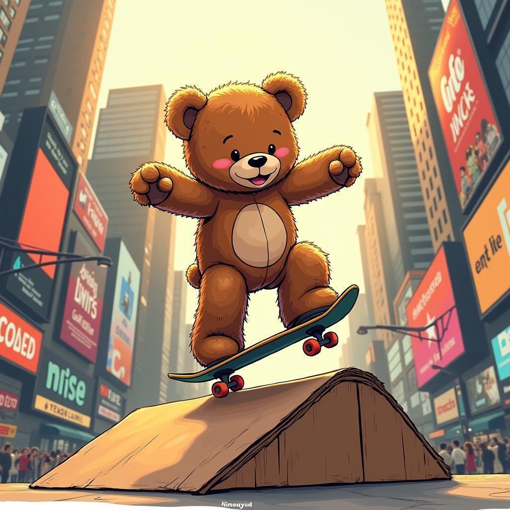 Whiteboard Teddy Bear Tricks in Times Square