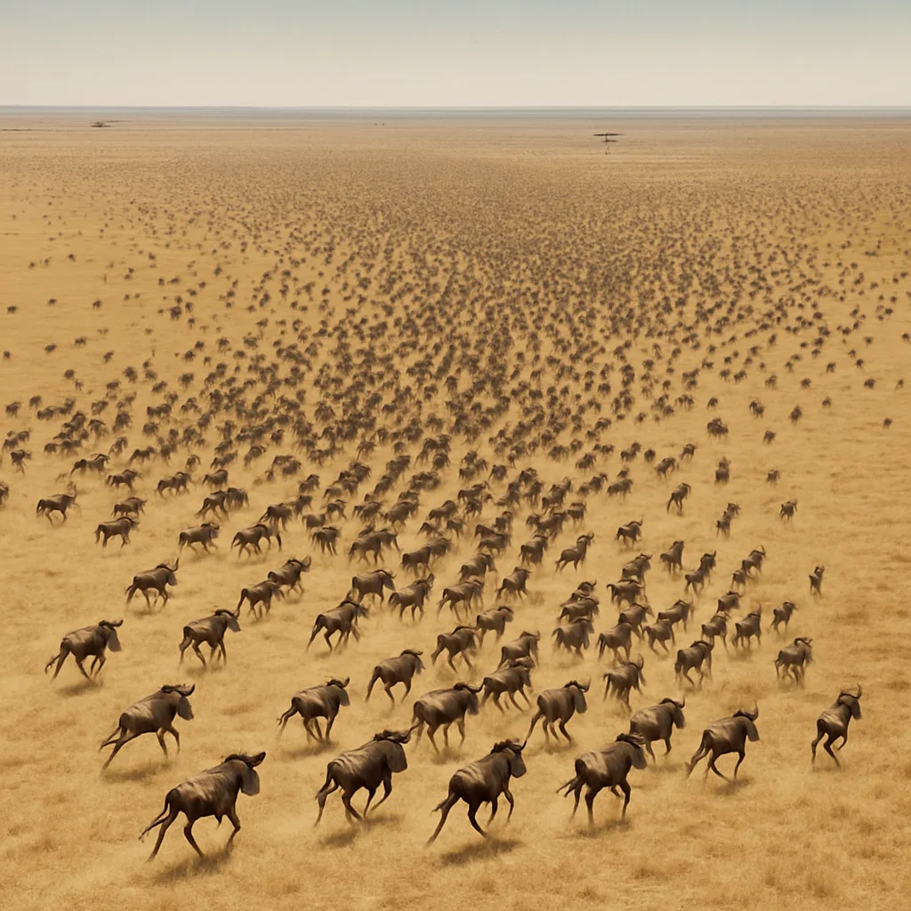 Vast Herd of Wildebeest
