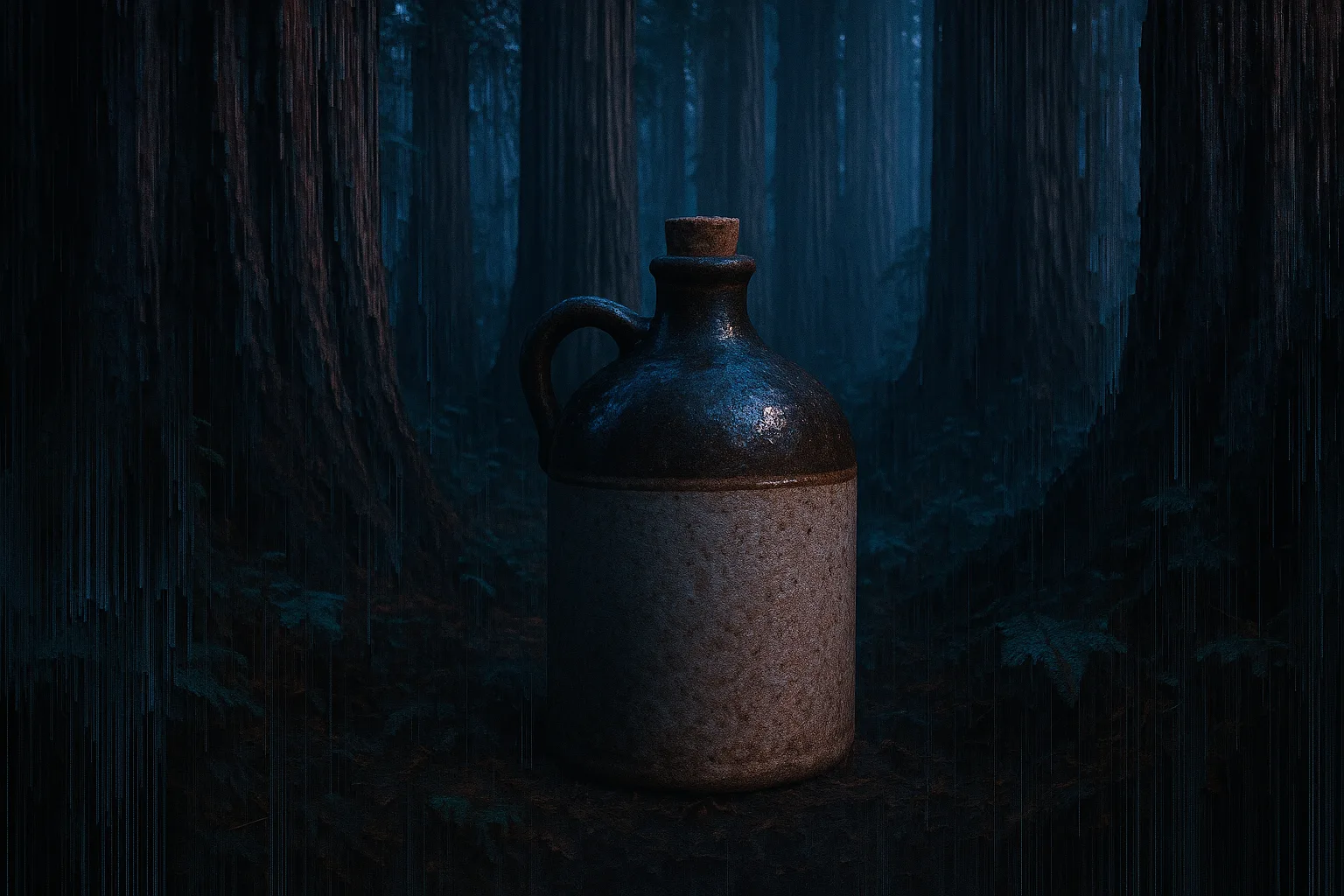Single Salt-glazed Stoneware Whiskey Jug