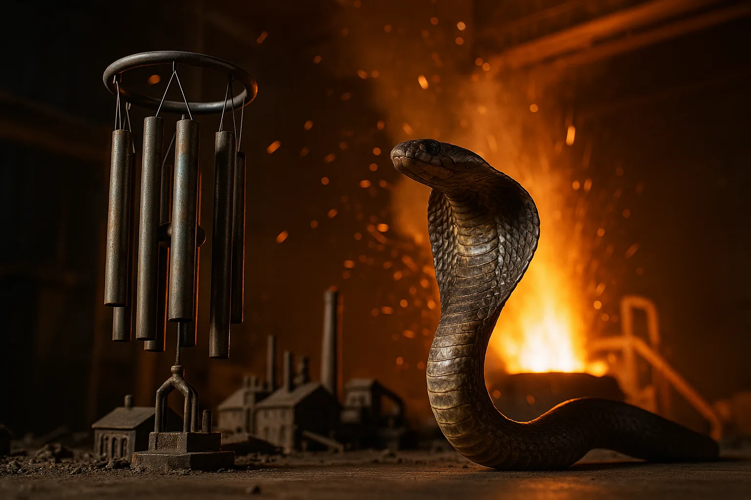 Against the Fiery Glow and Sparks