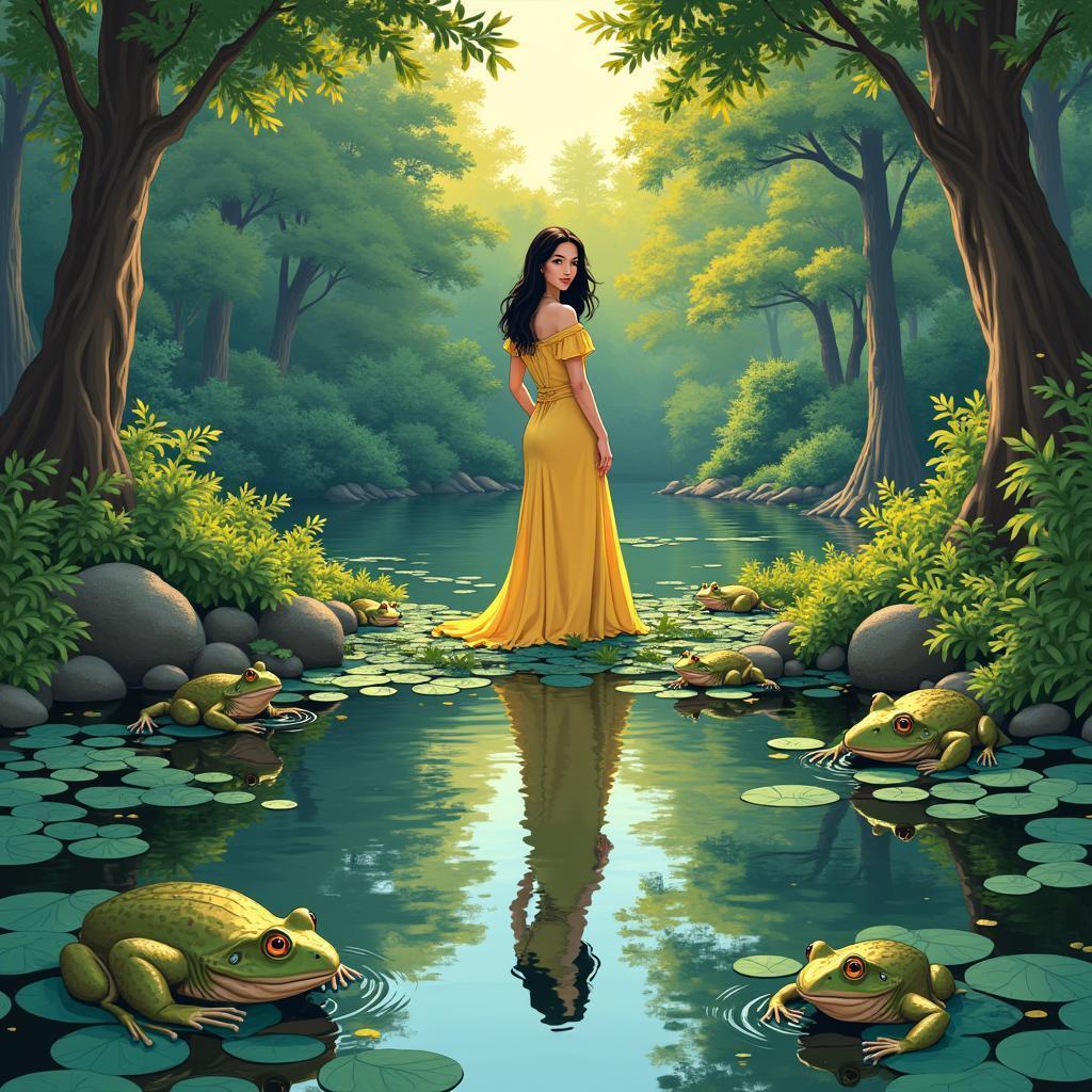 Monica Bellucci as Snow White Among Frogs