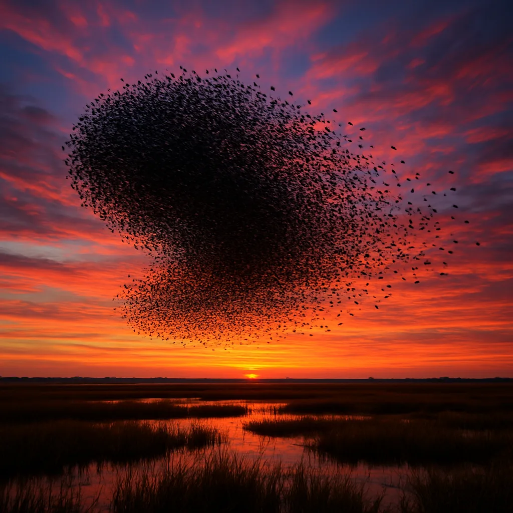 Immense Flock of Birds Wheels