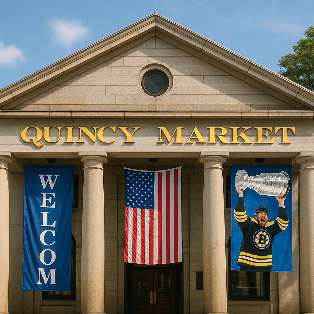 Quincy Market Facade Features Gold