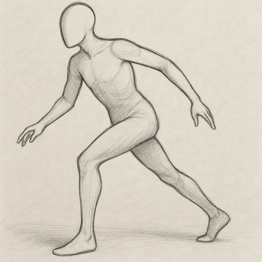 Figure Strikes an Energetic Pose