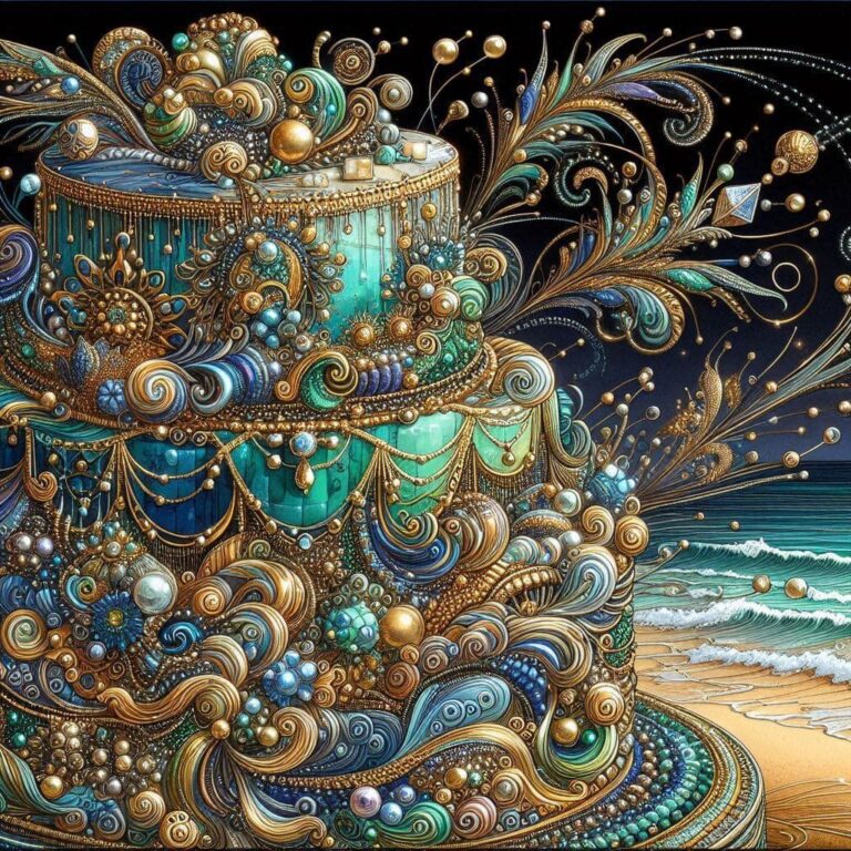 Surreal Abstract Watercolor Cake Design