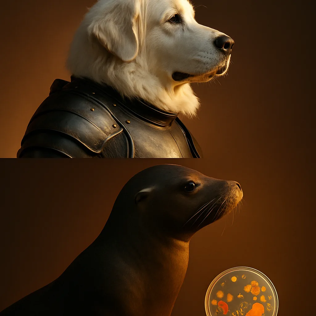 Great Pyrenees in a Cuirass