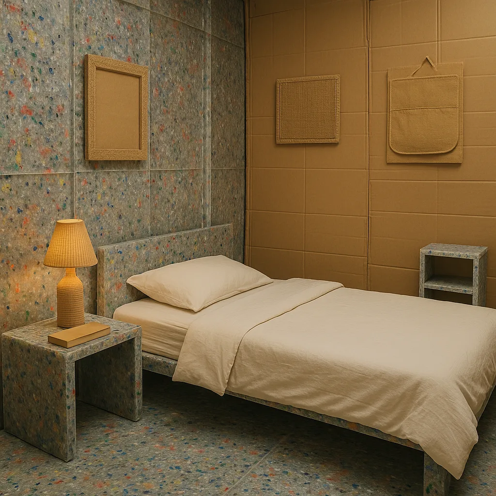 Makeshift Sleeping Space Is Decorated Using Reused Cardboard