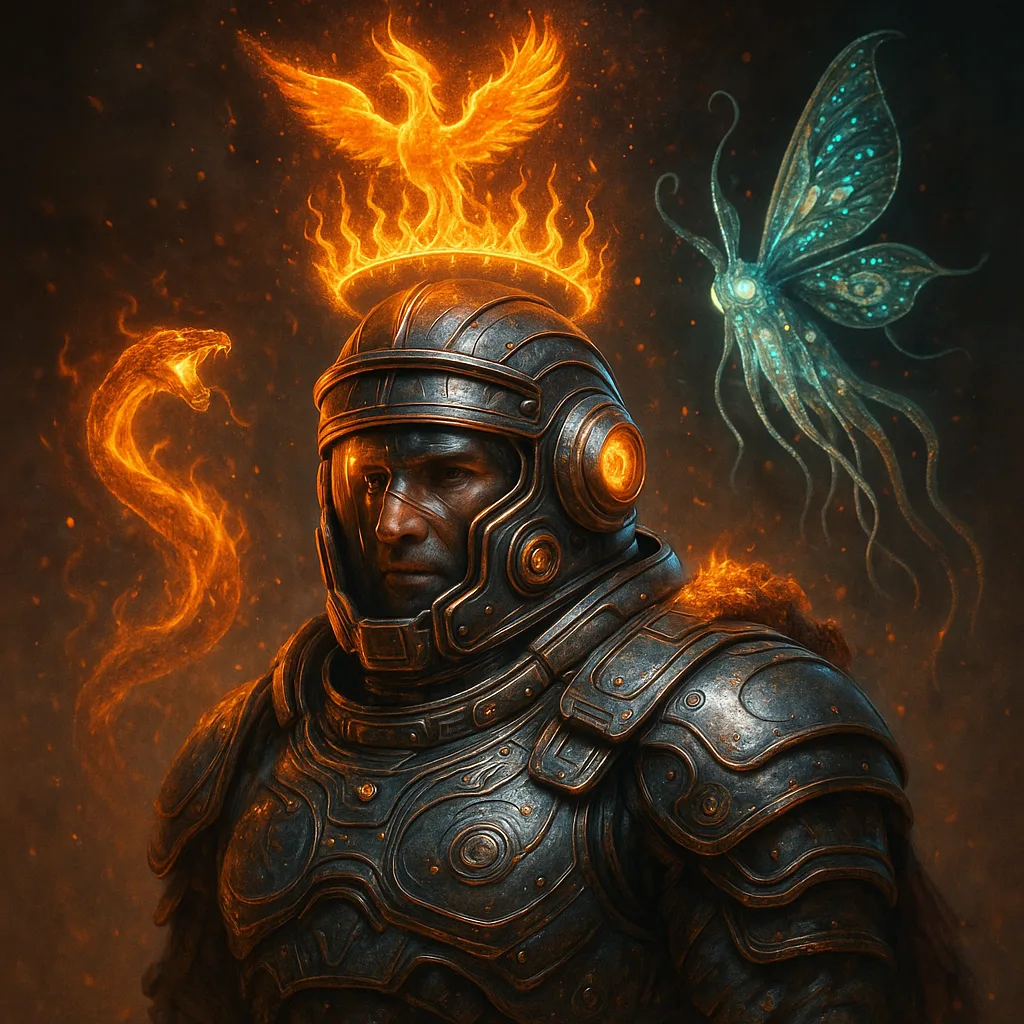 Roman Gladiator Wearing Futuristic Space Armor
