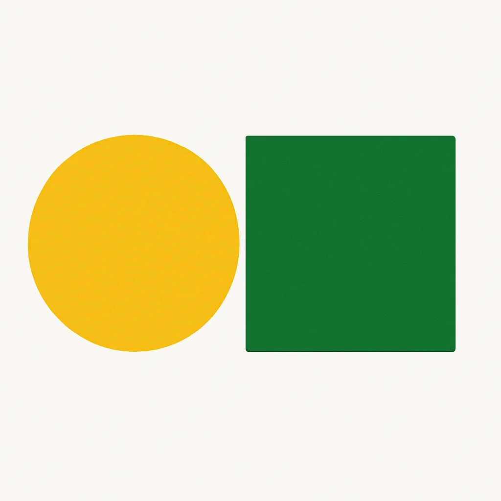Yellow Circle Positioned Immediately to the Left