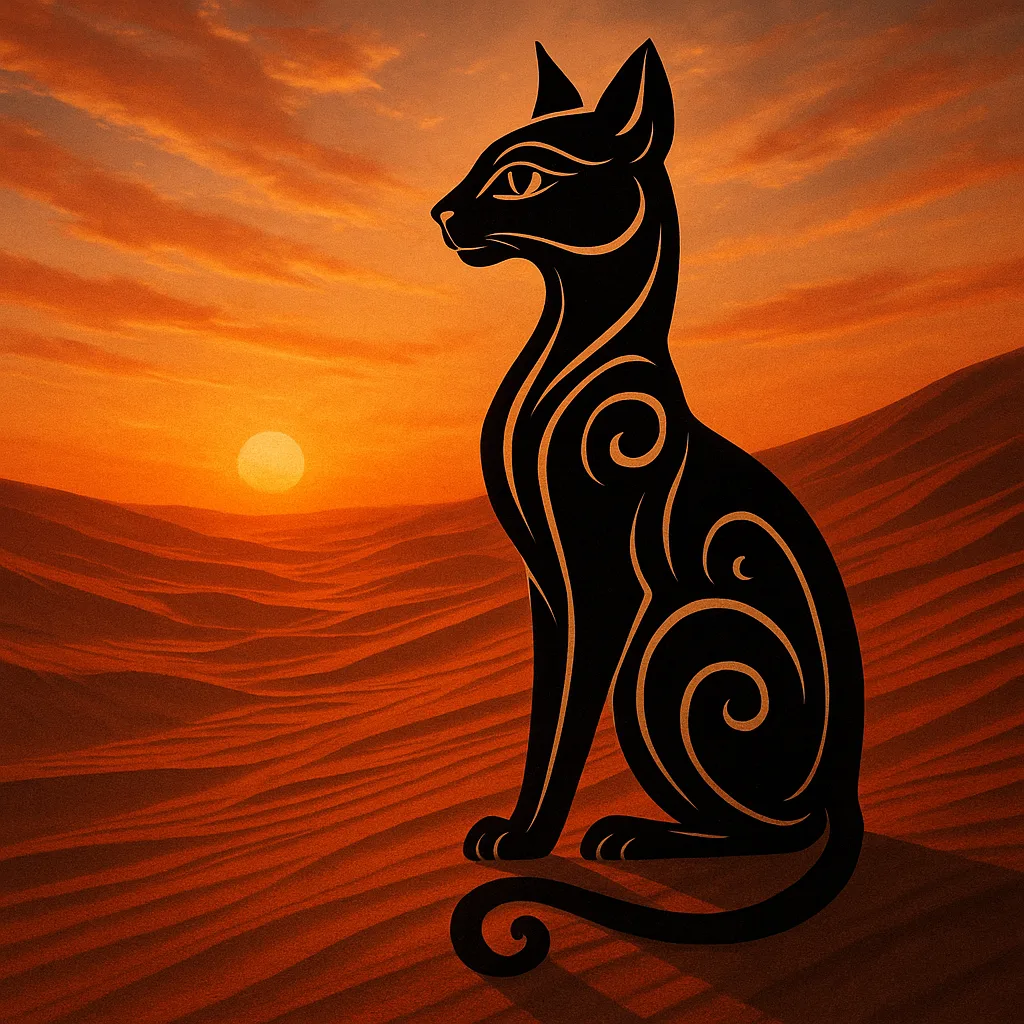 Calligraphic Egyptian Cat on Vast