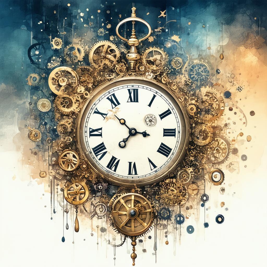 Handless Clock With Floating Gears and Time
