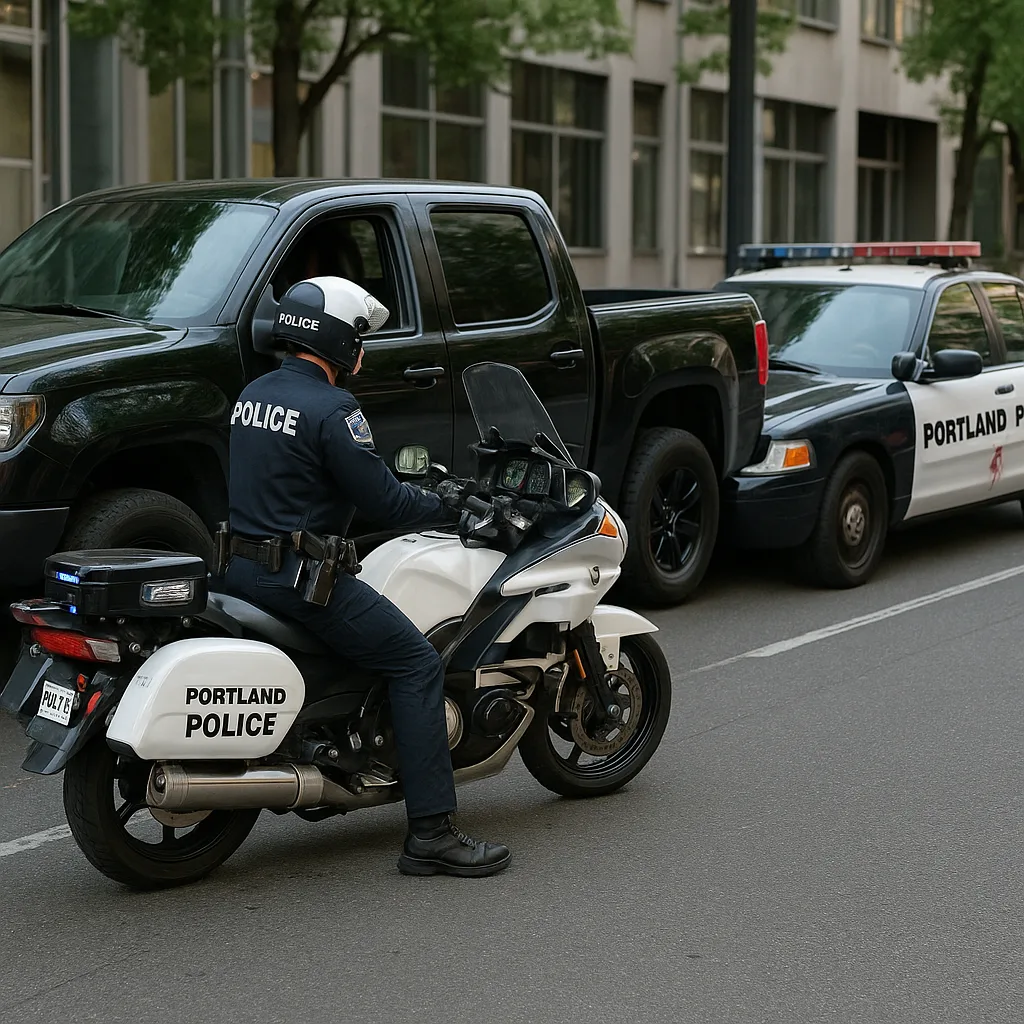 Portland Police Officer on a Motorcycle
