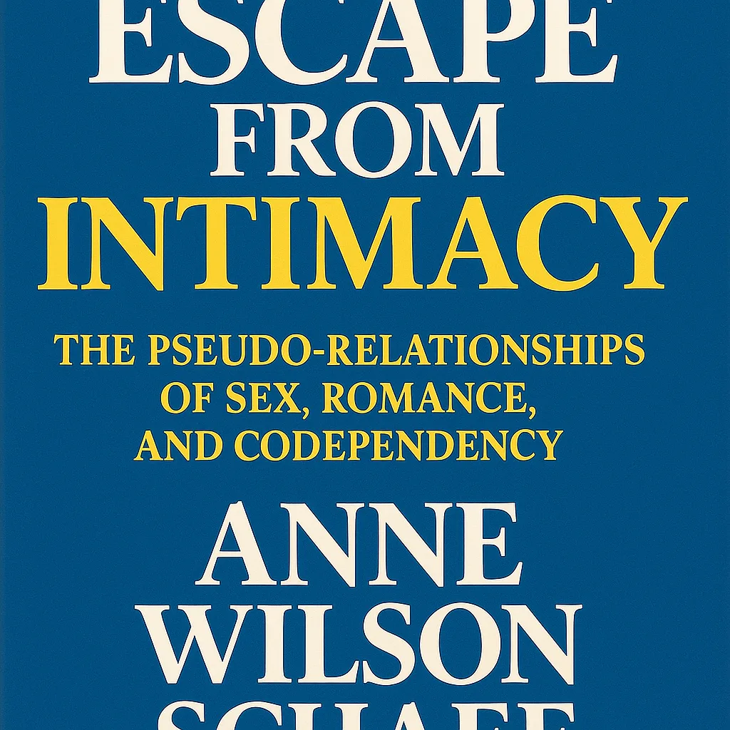 Blue Book Cover with White and Yellow Text Titled "Escape