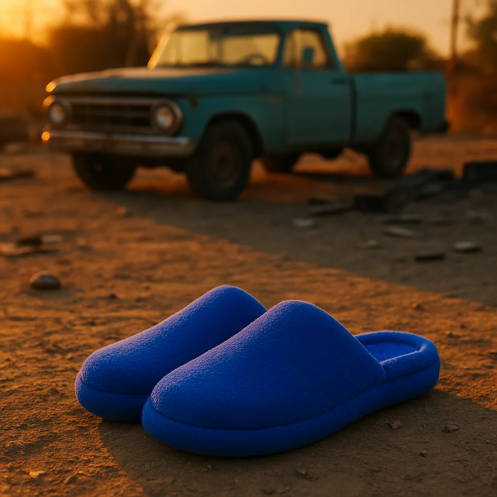 Striking Pair of Sapphire-blue Slippers Commands Attention