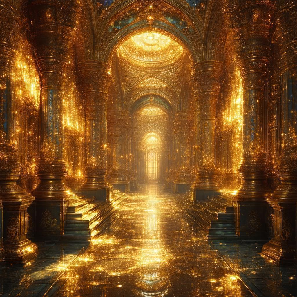 Fantasy Vault Aglow With Ethereal Gold