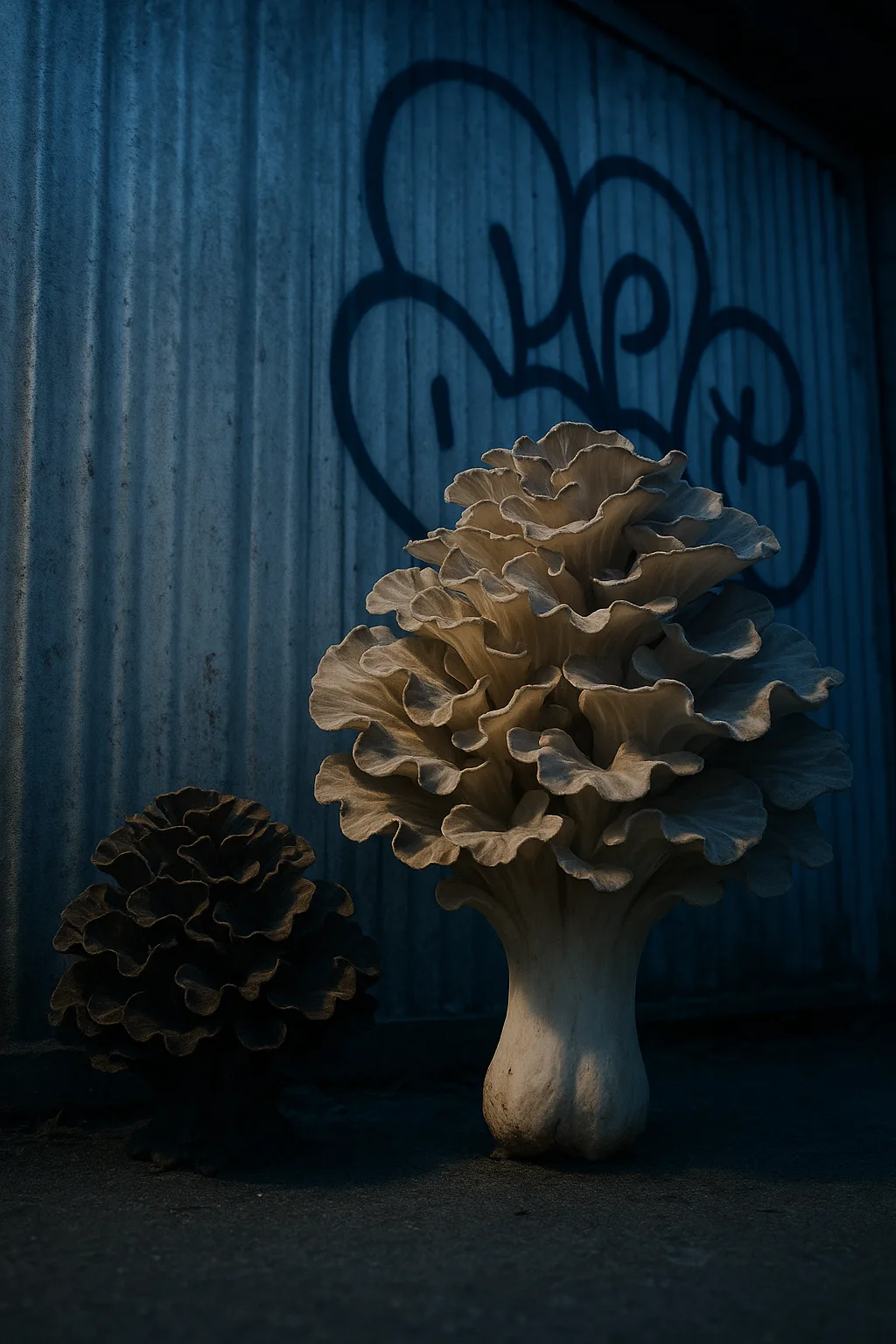 Dark Brown Hen-of-the-woods Forming a Compact Rosette