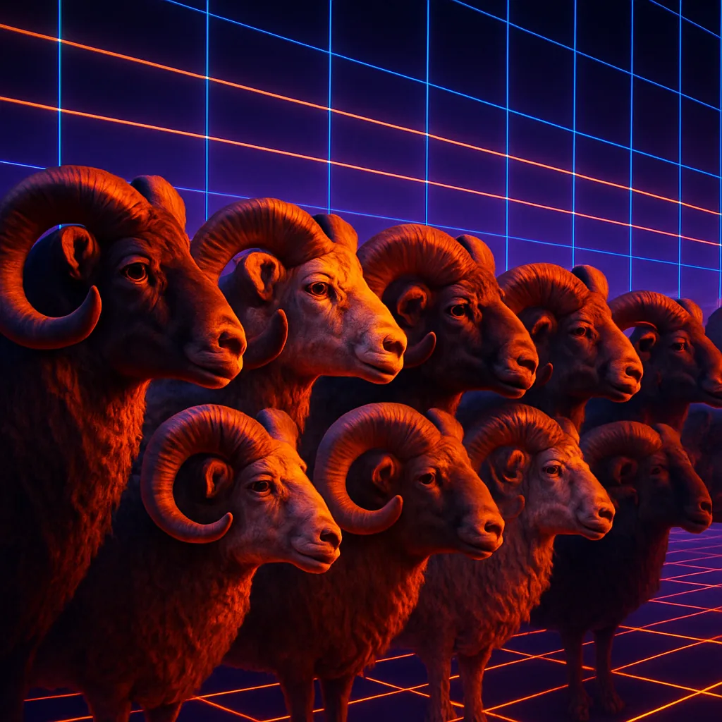 Eight Diverse Rams in Profile