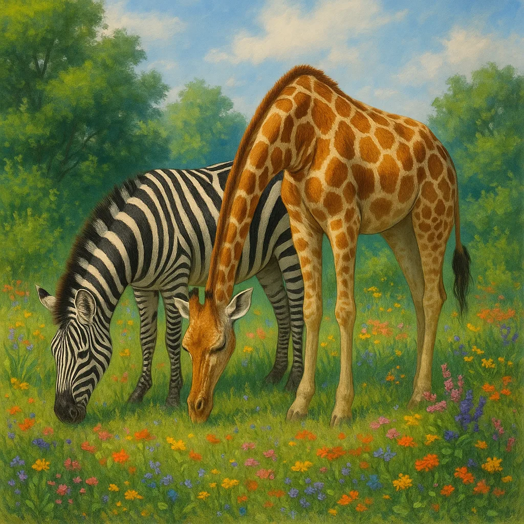 Amid Vibrant Wildflowers and Rich Green Vegetation