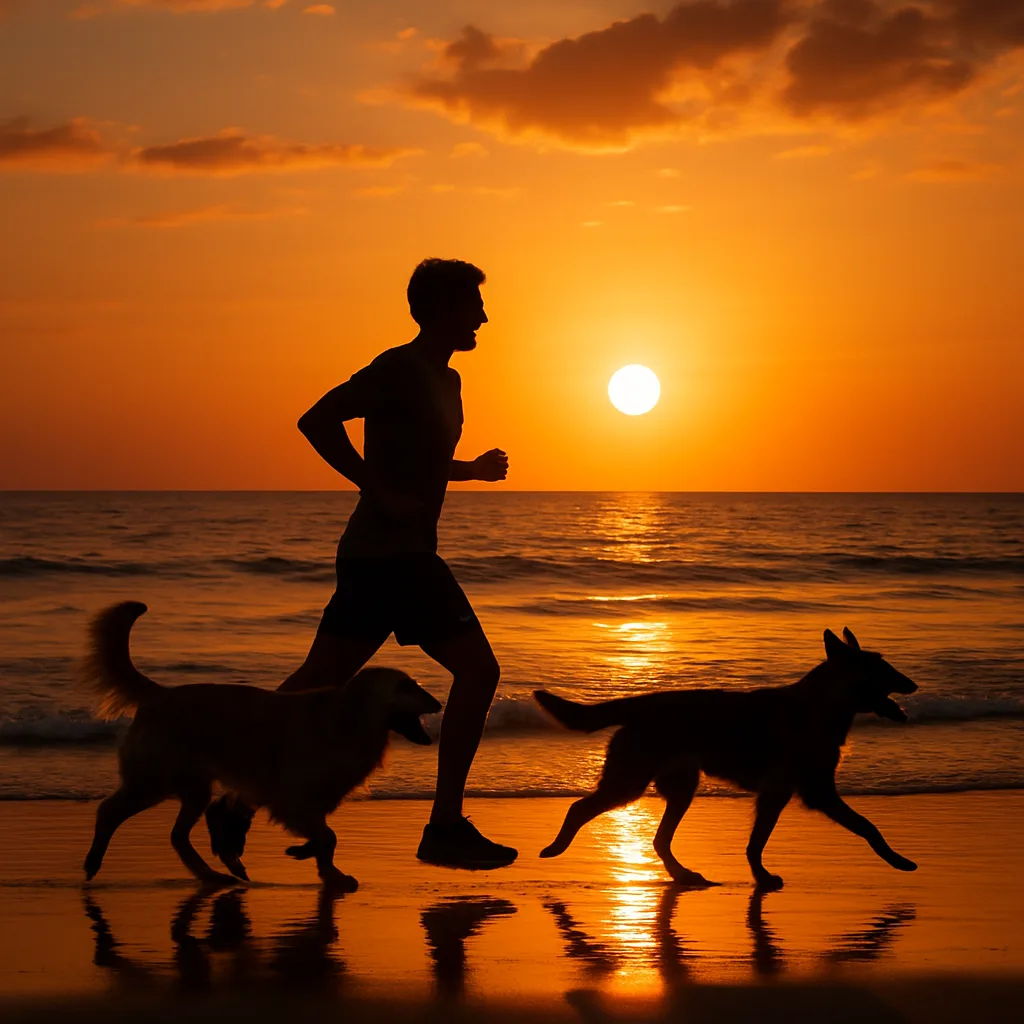 Man and Two Dogs