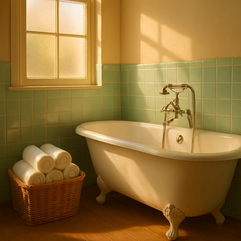 Tranquil Bathroom Features a Spotless