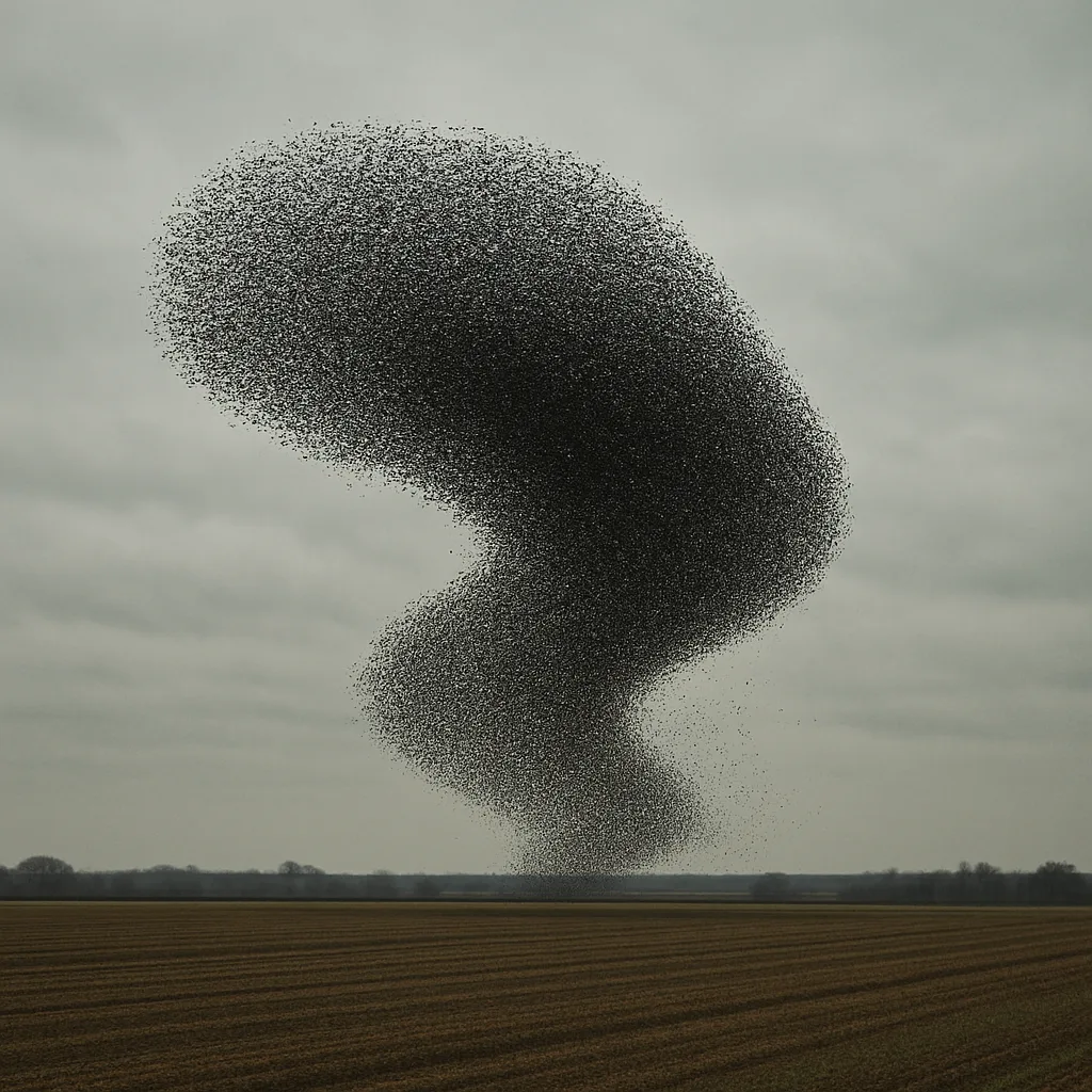Vast Flock of Starlings Forms