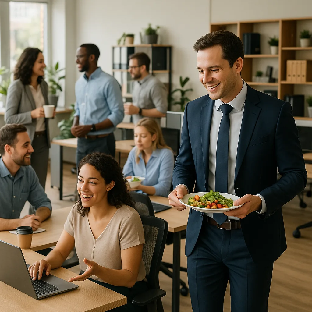 Lively Office Scene with People