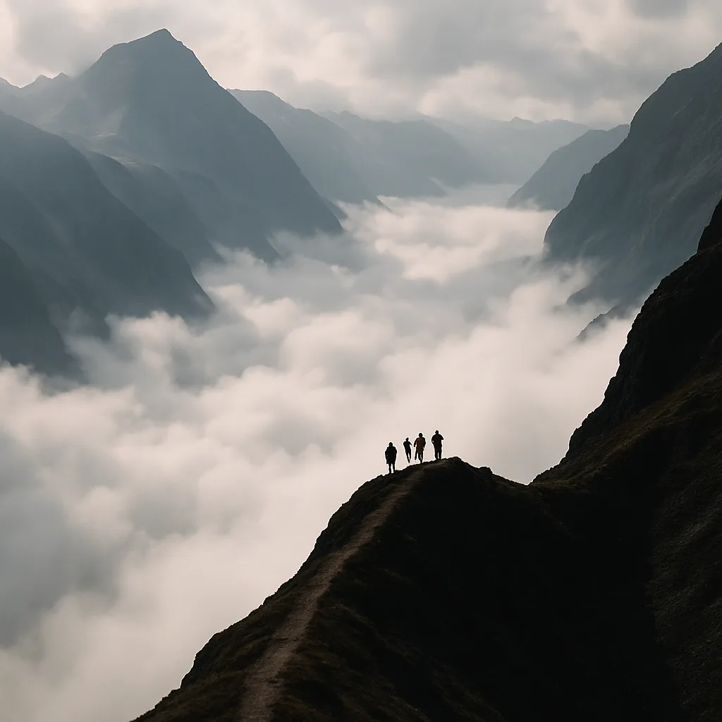 Small Group of Hikers Appears
