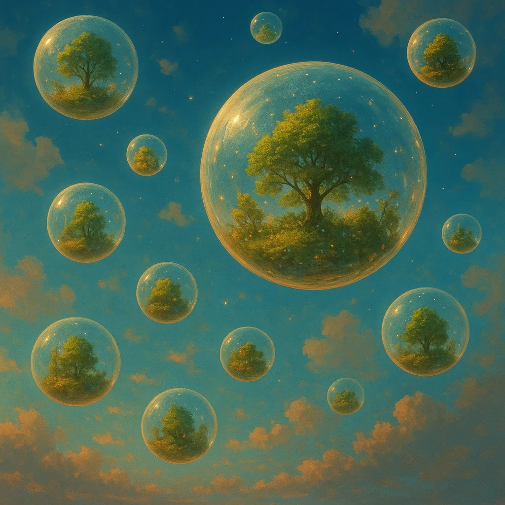 Vast Expanse of Sky Dotted with Glowing Spheres