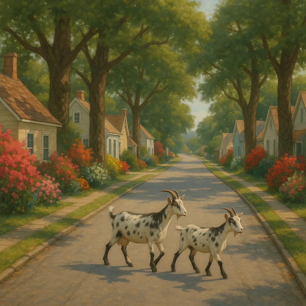 Tranquil Street in a Charming Small Town