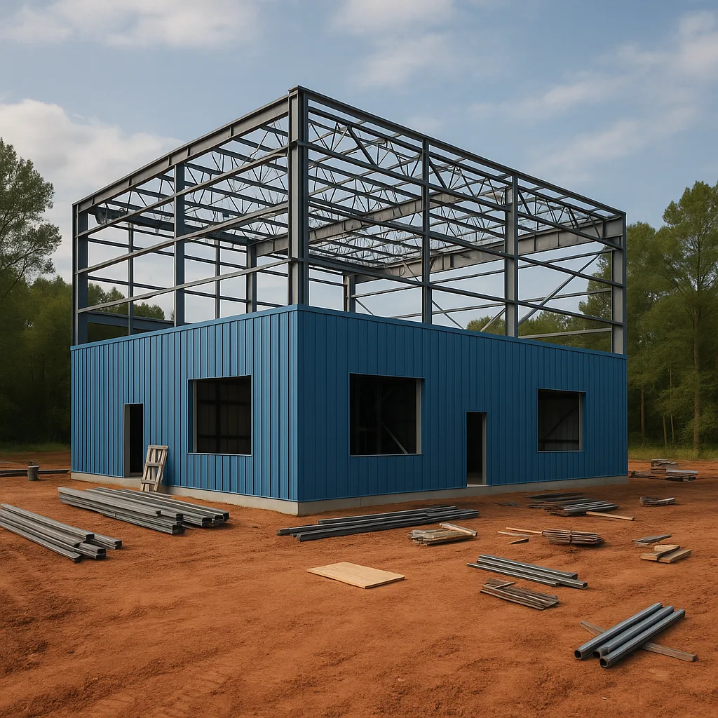 Partially Constructed Blue Industrial