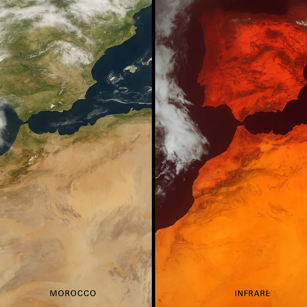 Satellite Images of North Africa and Southern Europe Showing Snow