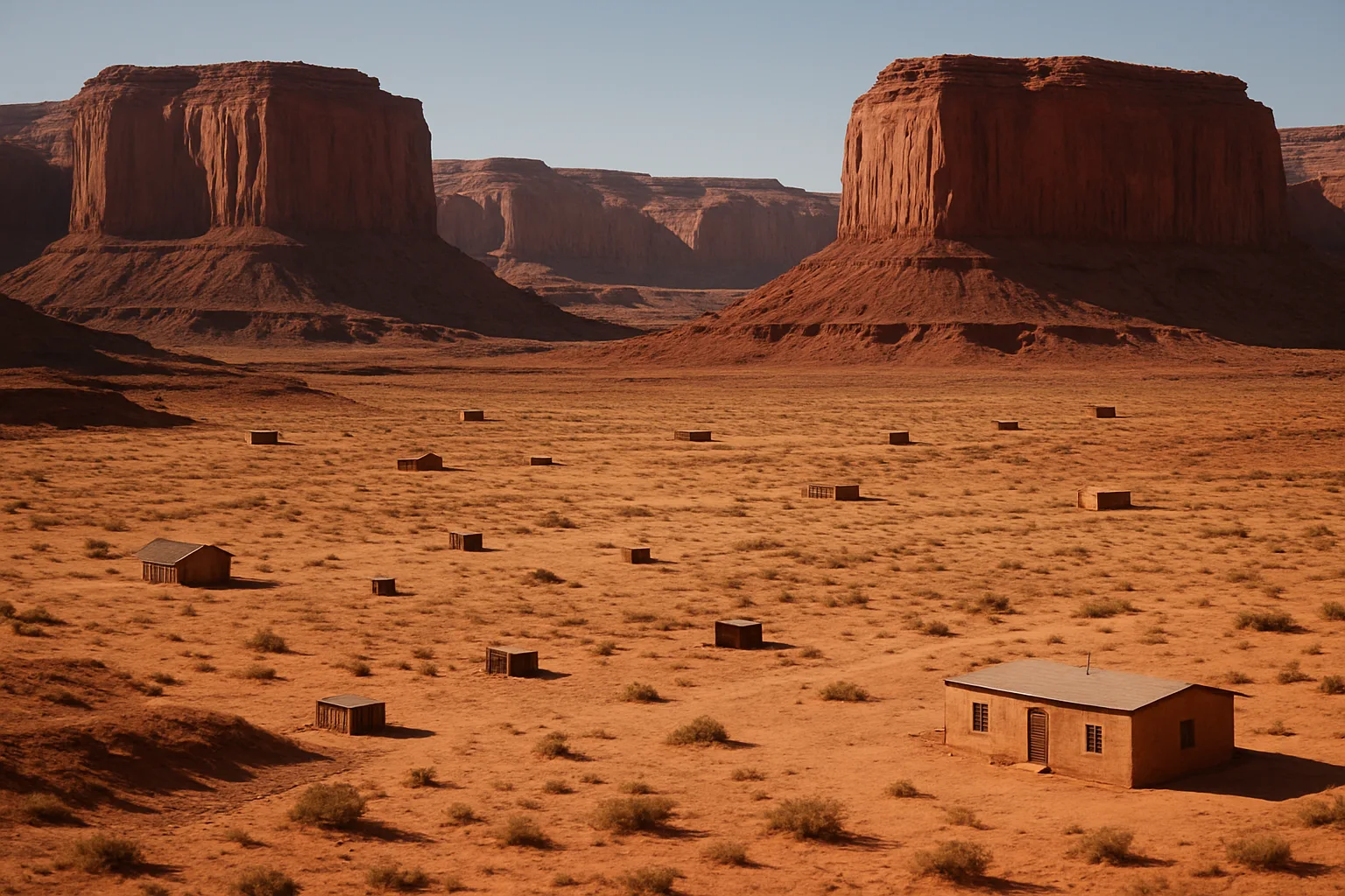 Sparse Scattering of Isolated Desert Dwellings Dots a Vast